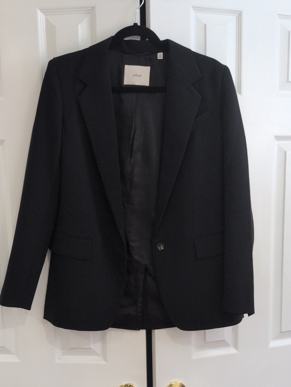 Wilfred Black Textured Single-Button Blazer